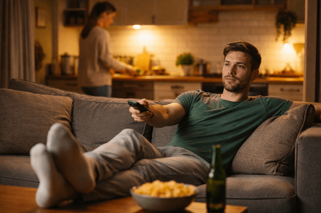 Men TAKE time off Women have to EARN&nbsp;it.